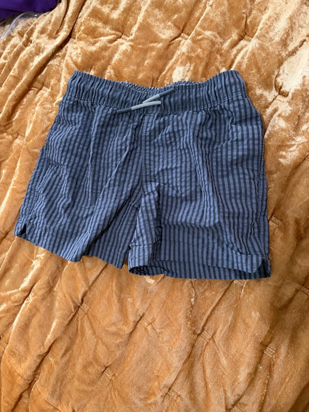 Black/Grey Striped Swim Shorts